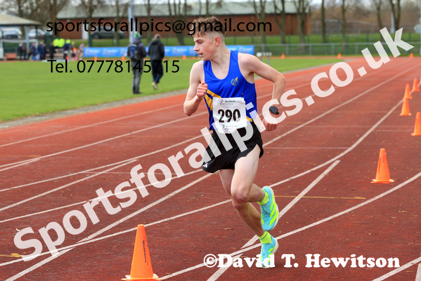 Mens Under-17s Young Athletes 5k, 2026 Northern Mens 12 and Womens 6 Stage Road Relays and Young Athletes 5k, Sheepmount Stadium, Carlisle. Photo: David T. Hewitson/Sports for All Pics
